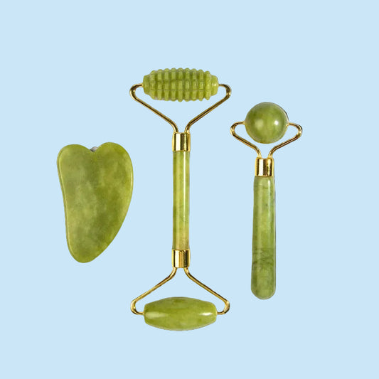 Natural Jade Roller and Gua Sha Set